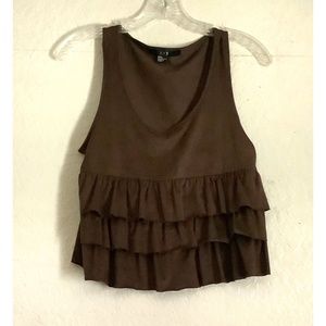 Brown Suede Sleeveless Forever 21 Top